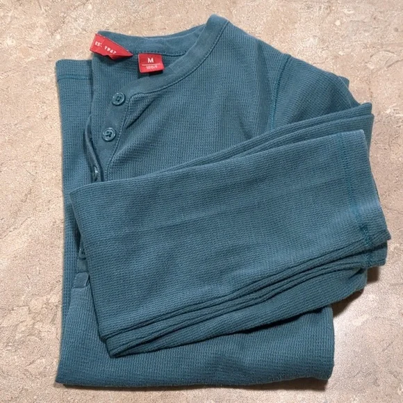 Two EMS Waffle Henley Shirts, M - Picture 8 of 14